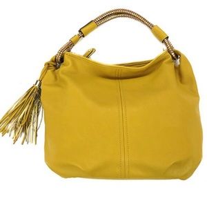 Gorgeous Sondra Robert Maize Woven Strap Bag,NWT